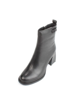 04-M3-1464 BLACK Ботильоны зимние женские (натуральная кожа, натуральный мех)