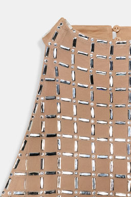 SPARKLY MESH HALTER MIDI DRESS - Zara фото 5