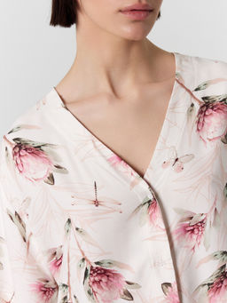 Комплект домашний женский кремовый с цветочным принтом - Mark formelle фото 7