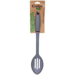 Цена за 2 шт. Ложка кухонная пластиковая с прорезями "Graphite" 33см