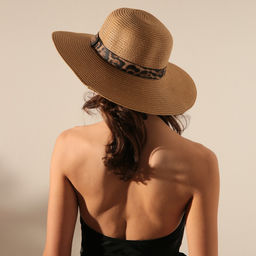 Шляпа женская с леопардовым ремешком MINAKU, коричневая, размер 58