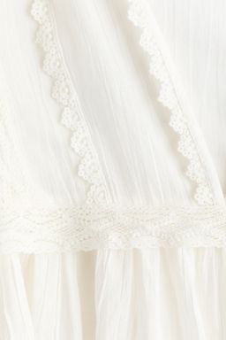 Blusa de algod?n con ribete de encaje - H&m фото 5