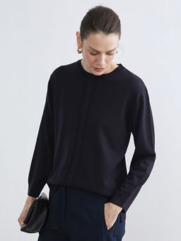 Bisiklet Yaka Ta?l? Kad?n Triko Kazak