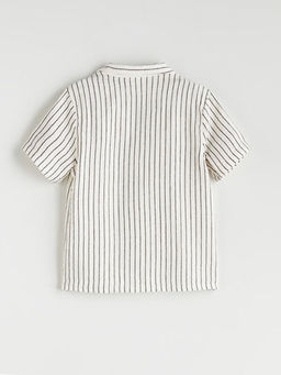 Resort Yaka K?sa Kollu ?izgili Erkek Bebek G?mlek