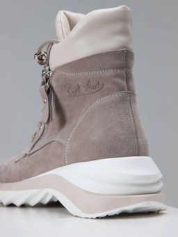 Ботинки 261.uno2w. каменный замша/Байка