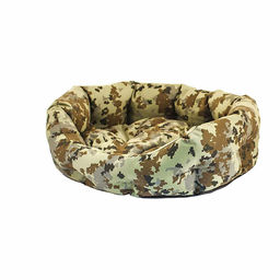 Лежак Редпл. овальн.пухлый "Хантер-МЕДВЕДЬ №1" 40*32*14см,с подуш.(камуфл.поликоттон,с/пух) ТМ "дарэленд"9281