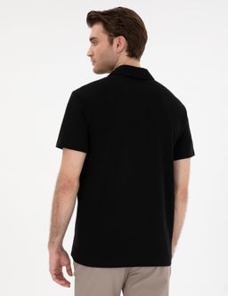Siyah Slim Fit Polo Yaka Ti__rt - Pierre cardin фото 5