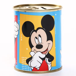 Копилка металлическая «Мышонок», 9.5 см×7.5 см×7.5 см, Микки Маус