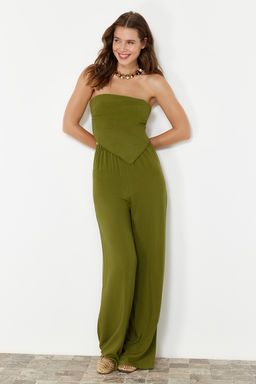 Haki Dokuma Bluz Pantolon Plaj Tak?m TBESS24AU00017 - Trendyolmilla фото 3