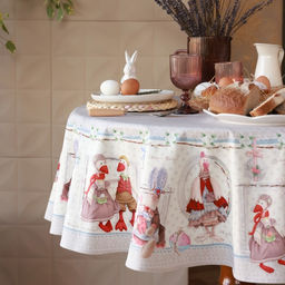 Скатерть Этель Пасхальные Тильды d=215 см, 100% хл, саржа 190 гр/м2  фото 6