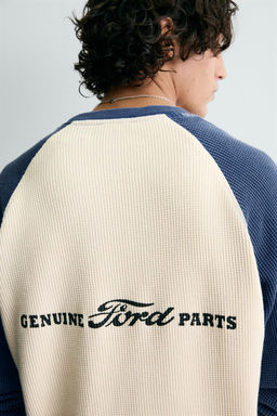 FORD  COLOUR BLOCK WAFFLE-KNIT T-SHIRT - Zara фото 5