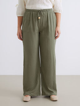 Beli Lastikli Dokulu Geni? Pa?a Kad?n Pantolon