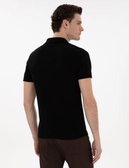 Siyah Slim Fit Fermuarl_ Polo Yaka Triko Kazak - Pierre cardin фото 5