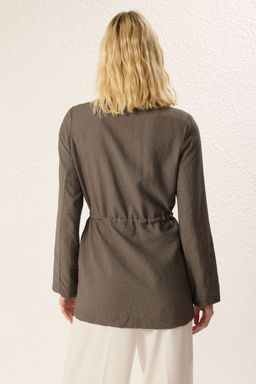 TRENDYOLMILLA Haki Beli Gizli Kemerli Buzgulu Dokuma Blazer Ceket TWOSS25BC00024  фото 5