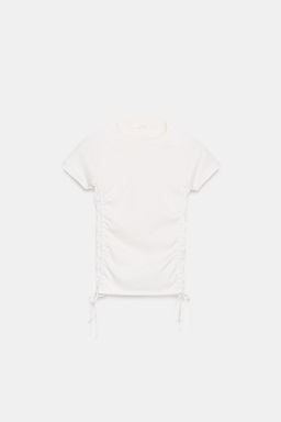 CAMISETA FRUNCES AJUSTABLES / Crudo - Zara фото 3