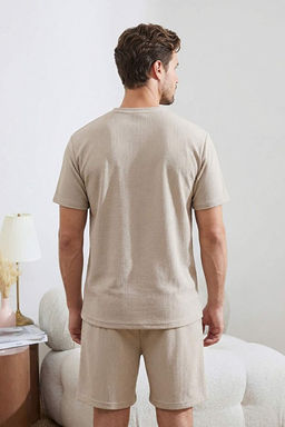 Bej Regular Fit Dokulu Esnek _rme Pijama Tak_m_ TMNSS26PT00018 - Trendyolmilla фото 2
