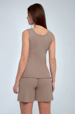 Арт. 9156/3 Пижама с шортами 42-50 (5 шт) Цвет:верх-кофе,низ-кофе