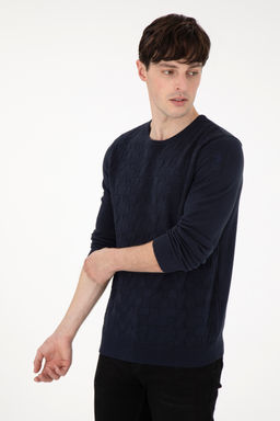 Erkek Slim Fit Bisiklet Yaka Lacivert Basic Kazak - U.s. polo assn фото 10