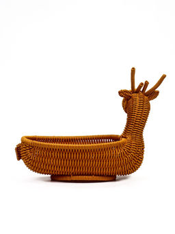 Корзина плетёная для хранения «Олень», 30×23×30 см, пластиковая, коричневая