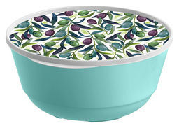 Миска "Bergamo" 3л с крышкой с декором (зеленый) 221165818/05