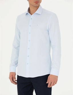 A__k Mavi Slim Fit Uzun Kollu G_mlek - Pierre cardin фото 6