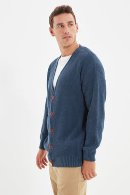 Indigo Regular Fit Yunlu V Yaka Basic Triko H?rka TMNAW22HI0151