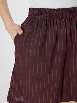 Шорты домашние женские коричневые в полоску - Mark formelle фото 4