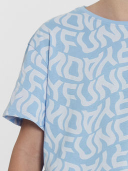 Футболка для девочек в голубом цвете с принтом - Mark formelle фото 6