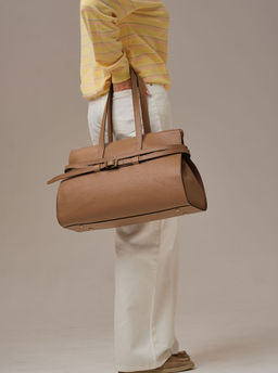 Кожаная сумка Rumi DBR 31152 коричневый капучино фото 9