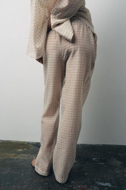 CHECK PYJAMA TROUSERS - Zara фото 2