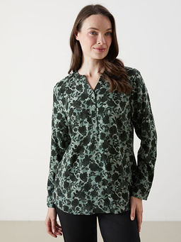 Ka??k Yaka ?i?ekli Bluz