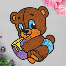 Фреска для самых маленьких Мишка + блёстки