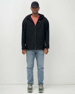 Ветровка спортивная мужская с капюшоном softshell черного цвета 9563Ch - Mtforce фото 5