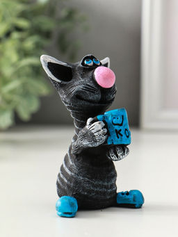 Фигура "Кот с кружкой" 8 см