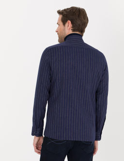 Lacivert Slim Fit Uzun Kollu G_mlek - Pierre cardin фото 5