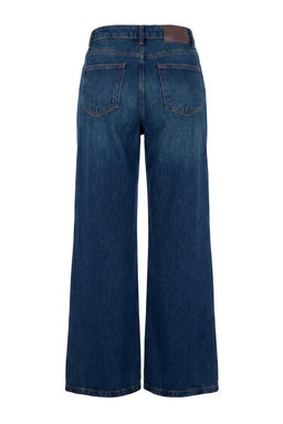 Premium Koyu Mavi Tencel Kar___ml_ Normal Bel Wide Leg Geni_ Pa_a Jeans TWOAW27JE00064 - Trendyolmilla фото 3