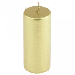 Свеча "Цилиндр" д4см, h10см, парафин, время горения 12,5 часов, золото (Россия)
