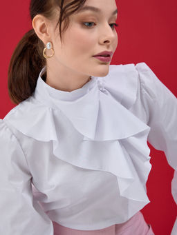 Блузка с жабо - Tantino фото 20