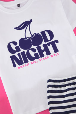 Lacivert K?z Cocuk %100 Pamuk Slogan Bask?l? Mini Me/Anne-K?z Orme Pijama Tak?m? TKDSS25PT00023 - Trendyolmilla фото 4