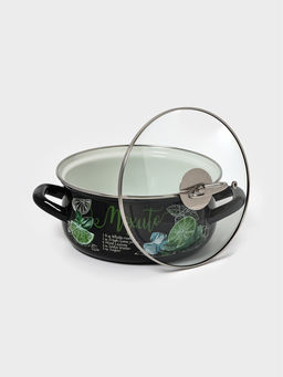 Кастрюля эмалированная «Мохито», 2 л, d=20.5 см, чёрная