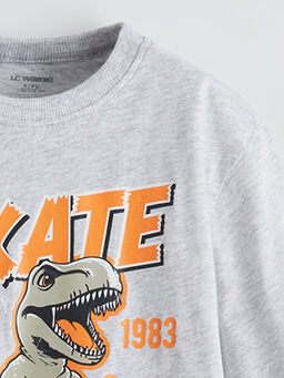 Bisiklet Yaka Bask?l? Erkek Bebek Ti??rt