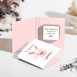 Мини-открытка "Ты просто зайка"