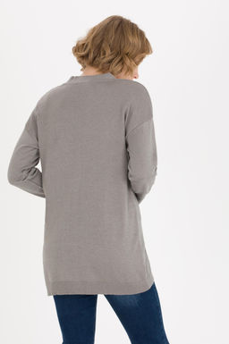 U. S. Polo Assn Женский серый меланжевый базовый трикотажный кардиган - U.s. polo assn фото 5