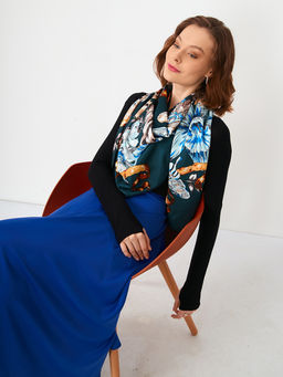 Большой, мягкий, тонкий и очень нежный двусторонний платок с рисунком. - Tantino фото 10