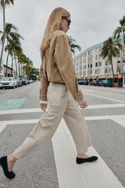 FLAT SUEDE BALLET FLATS - Zara фото 10
