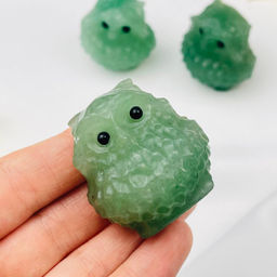 Фигурка резная Сова из зеленого Кварца