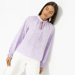 Блуза со сборками на рукавах, В лучшей роли (сиреневый)