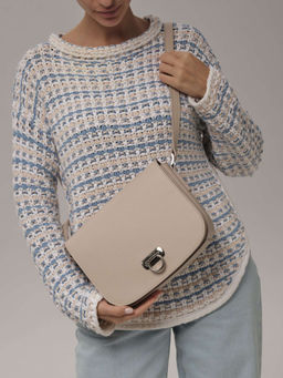 Сумка кожаная кросс-боди Azaro 31034 бежевый жемчуг