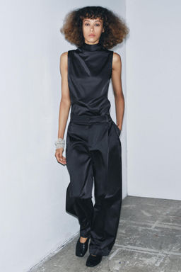 ZW COLLECTION SATIN TROUSERS WITH DARTS - Zara фото 7