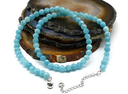 Бусы из камня кальцита граненые 6мм цв.амазонит, 46см